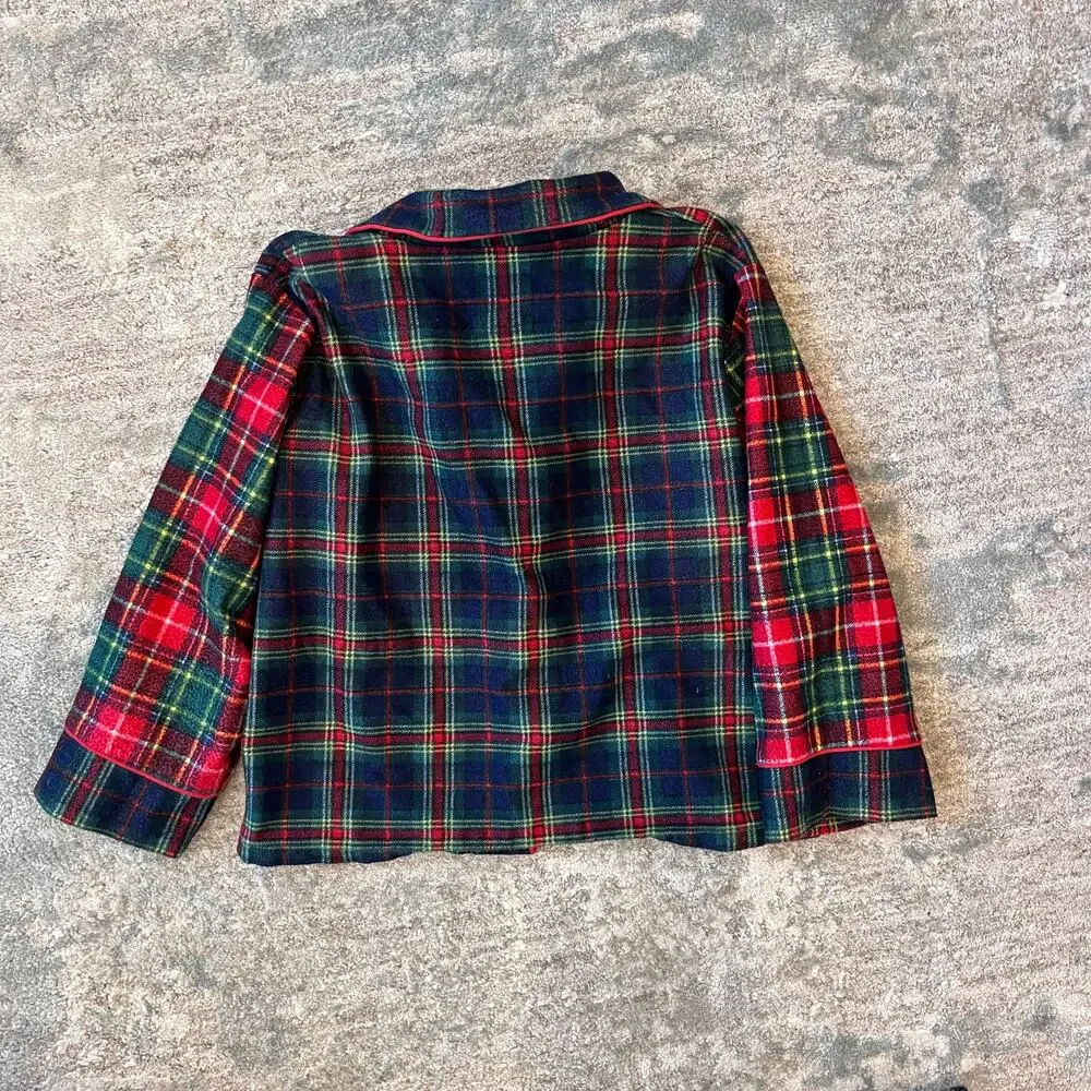 Vintage OshKosh B'gosh Patchwork Plaid Flannel Pajama Set 6